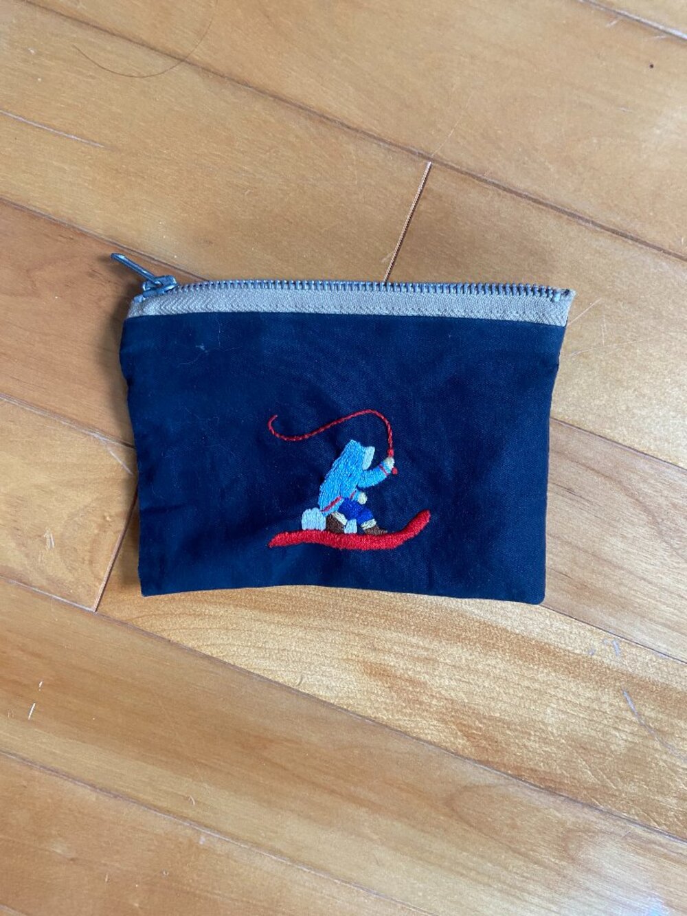 Authentic Grenfell Handcrafted Embroidered Coin Purse – Navy Blue